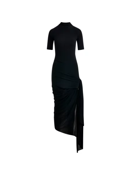 Rochie Essentiel Antwerp cu volane asimetrică de costum negru