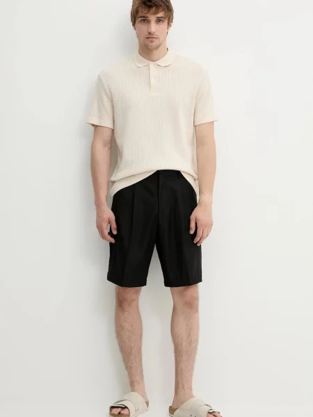 Однотонное поло Samsoe Samsoe бежевое