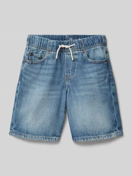Szorty jeansowe o kroju loose fit z elastycznym pasem Gap niebieskie