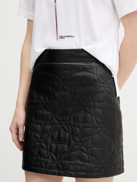 Usnjeno krilo HUGO črna