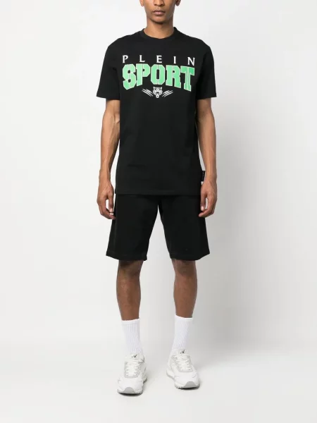 Raštuotas marškinėliai Plein Sport juoda