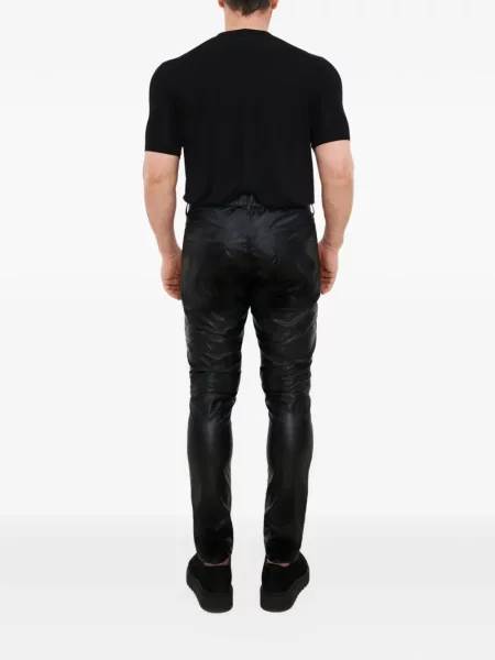 Pantaloni Tessitura din piele negru