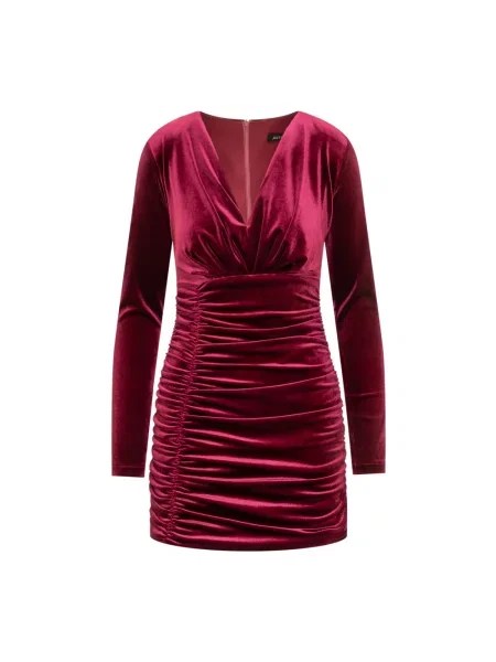 Sukienka Actualee z dekoltem w kształcie litery U czerwona