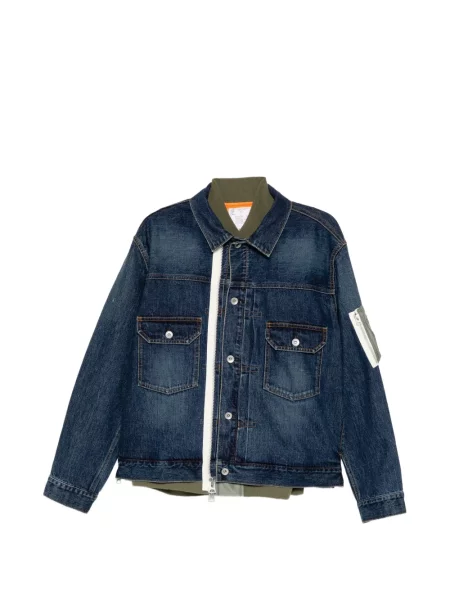 Geacă de blugi Sacai din țesătură twill albastru