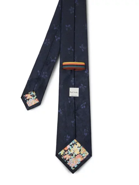 Cravată Paul Smith de mătase cu model floral albastru