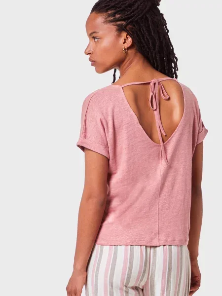 Лляна футболка Etam рожева