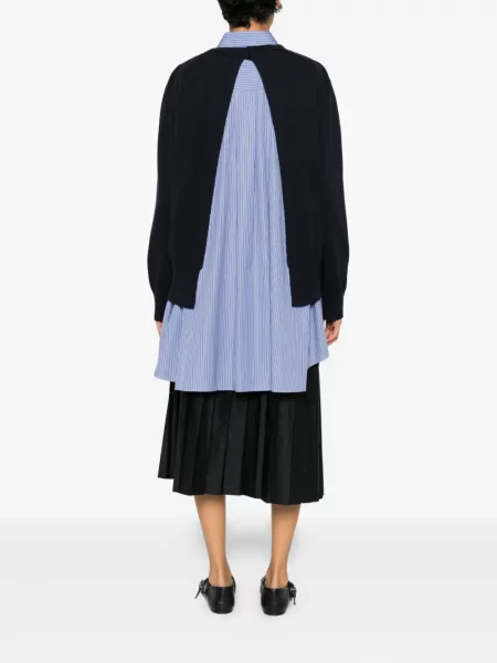 Rochie Sacai cu dungi tricotate de costum albastru