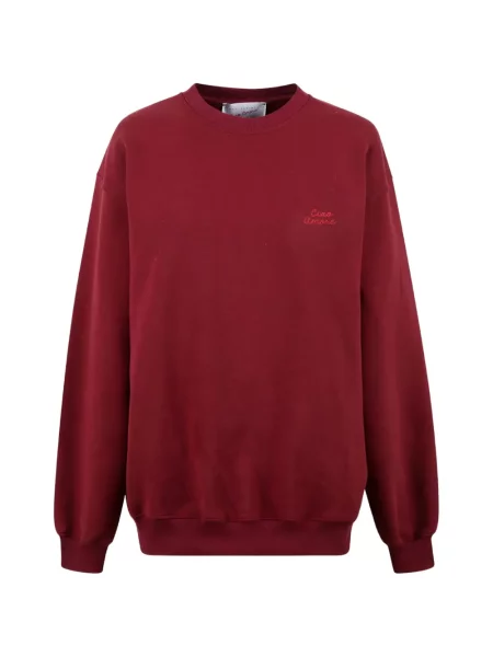 Hanorac crewneck Giada Benincasa cu decolteu rotund roșu