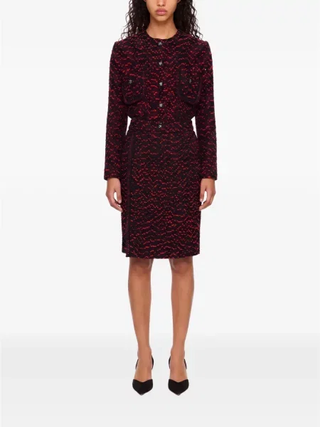 Fustă midi Elie Saab din tweed negru
