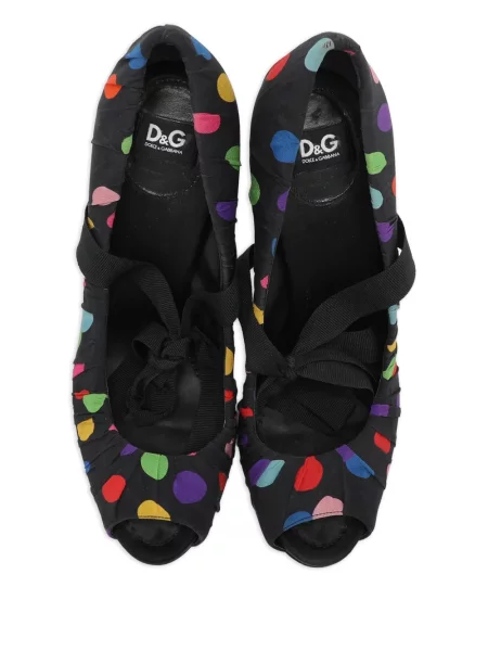 Puntíkaté lodičky D&g s volány černé