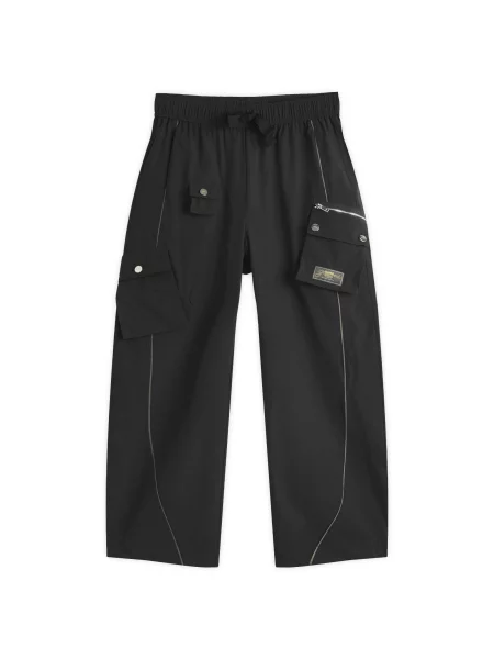 Spodnie cargo Ganni ze stretchu czarne