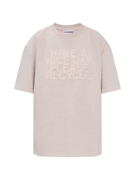 Tricou Ganni cu aplicații roz