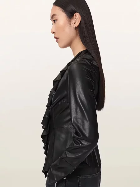 Кожаная блузка Allsaints