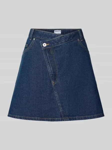 Spódnica jeansowa o asymetrycznym kroju Jake*s Casual niebieska