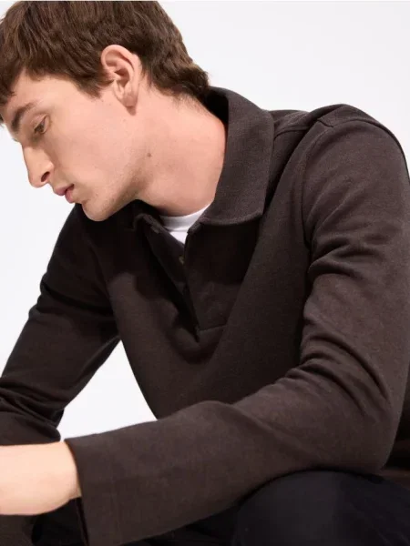 Tricou polo Reserved maro