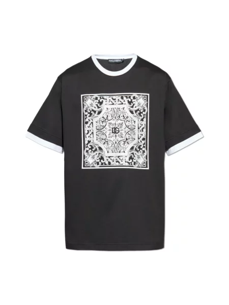 Koszulka Dolce And Gabbana z nadrukiem czarna