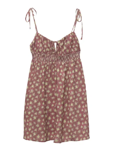 Pull&Bear Rochie de vară oliv / roșu burgundy alb