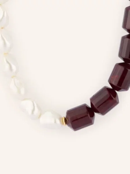 Vanessa Baroni Łańcuszek Barrel Pearl rot biały