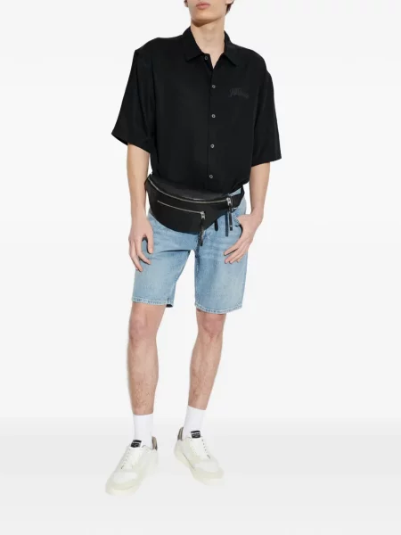 Cu centură pantaloni scurți Allsaints albastru