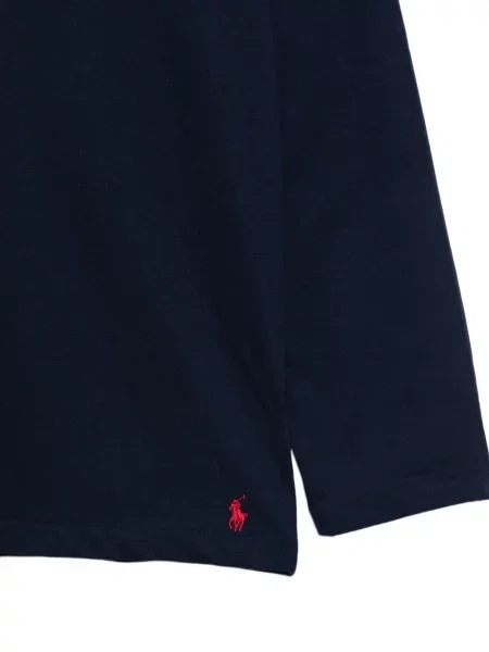 Кариран сутиен Polo Ralph Lauren бродиран синьо