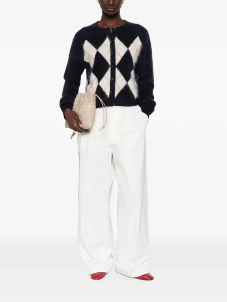 Cardigan Soft Goat din cașmir cu model argyle albastru