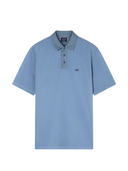 Tricou polo Armani Exchange cu broderie albastru