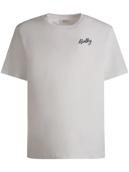 Tricou Bally cu broderie alb
