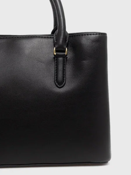 Kožená kabelka Lauren Ralph Lauren černá