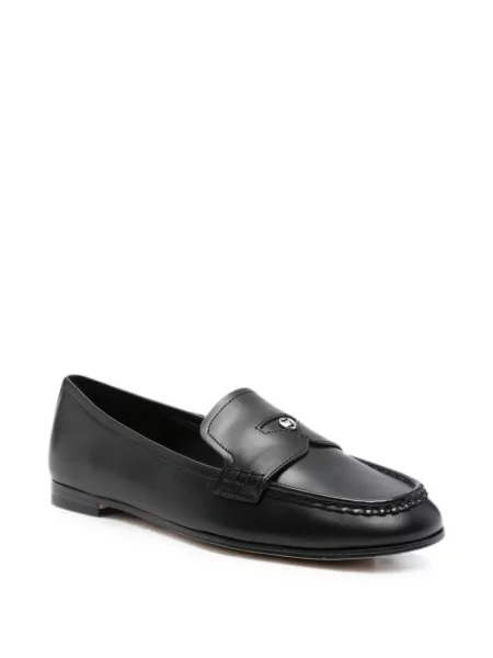Kožne loaferice Michael Michael Kors s autogramom smeđa