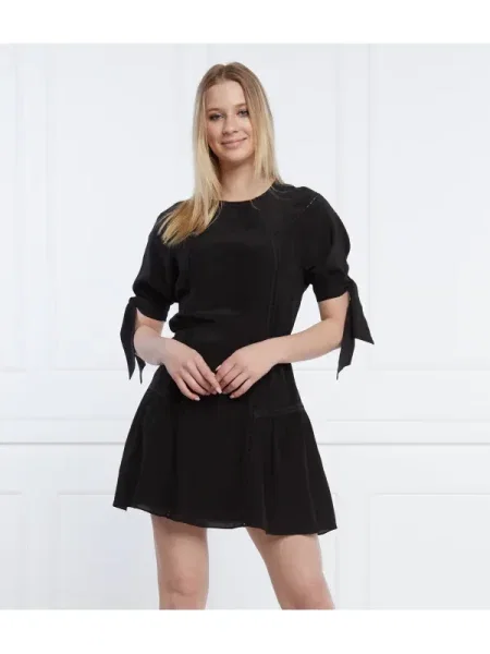 The Kooples De mătase rochie Vintage Lace negru