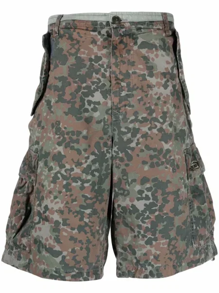 Pantaloni scurți cargo Diesel cu imagine cu model camuflaj albastru
