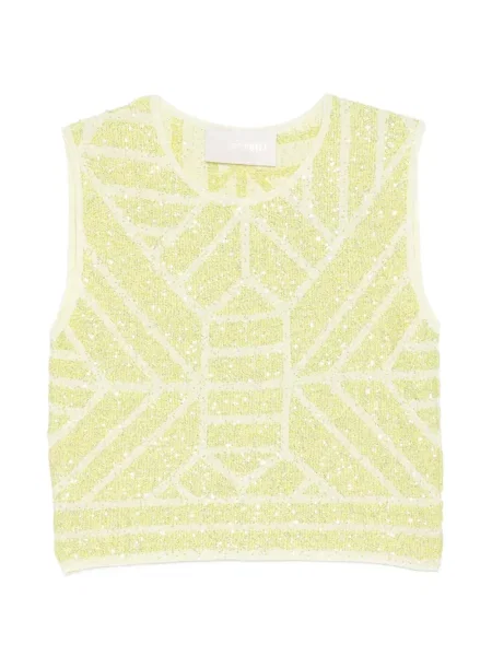 Top Circus Hotel z cekinami żółty