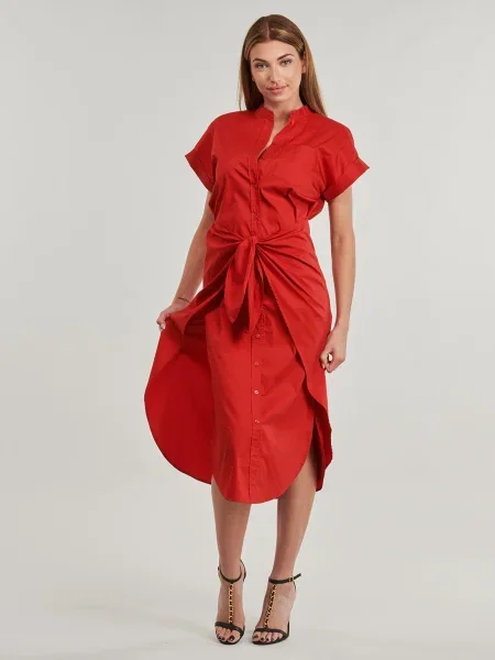 Krátke oblekové mini šaty Lauren Ralph Lauren s krátkymi rukávmi červená