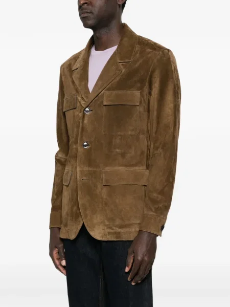 Geacă Tom Ford din piele de căprioară maro