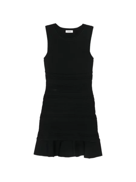 Rochie mini Sandro tricotate cu volane negru