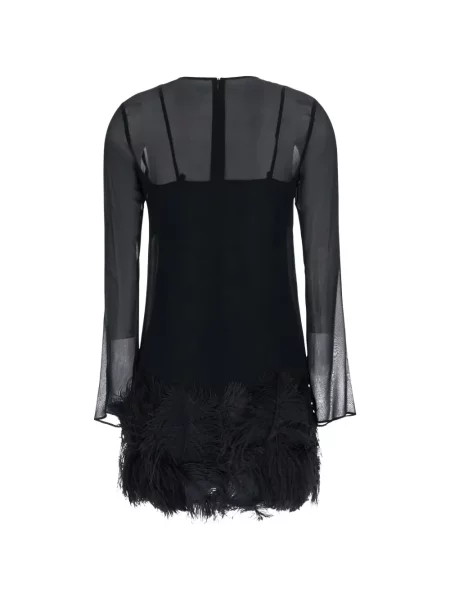 Rochie mini Semicouture cu pene negru