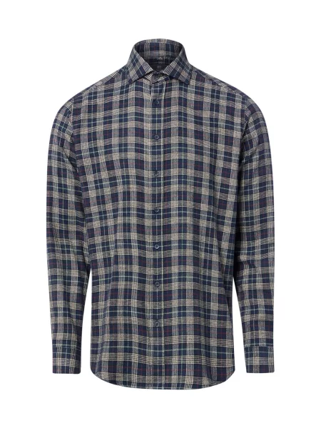 Nils Sundström koszula flanelowa Mężczyźni Modern Fit S niebieski