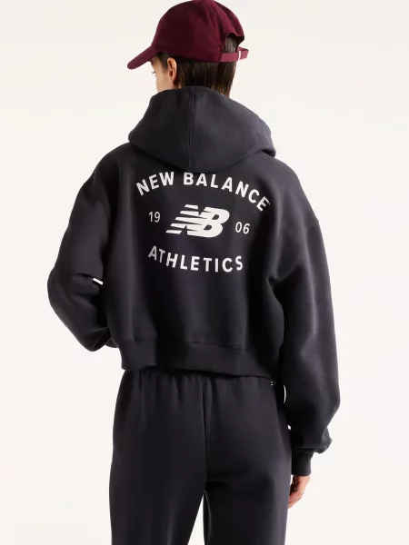 Флисовое худи New Balance синее