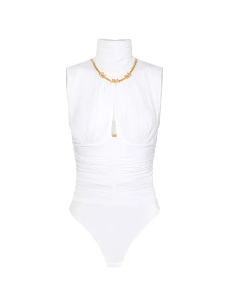 Body Elisabetta Franchi drapat alb