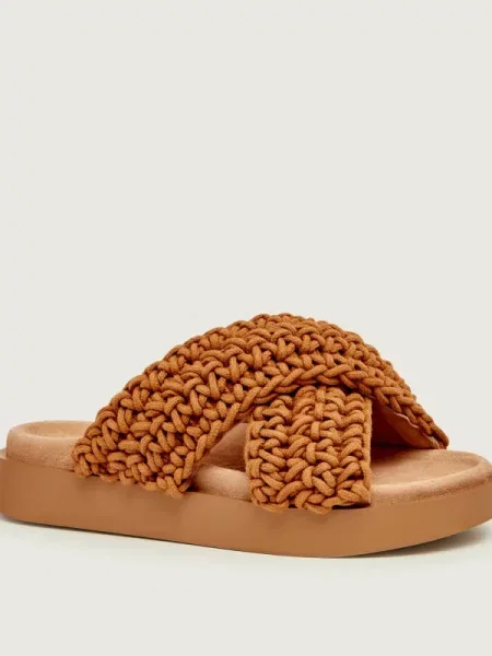 INUIKII Șlapi WOVEN | piele întoarsă