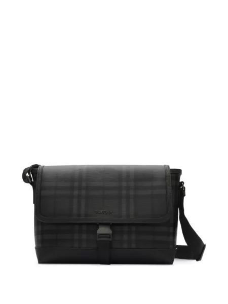Geantă crossbody Burberry în carouri gri