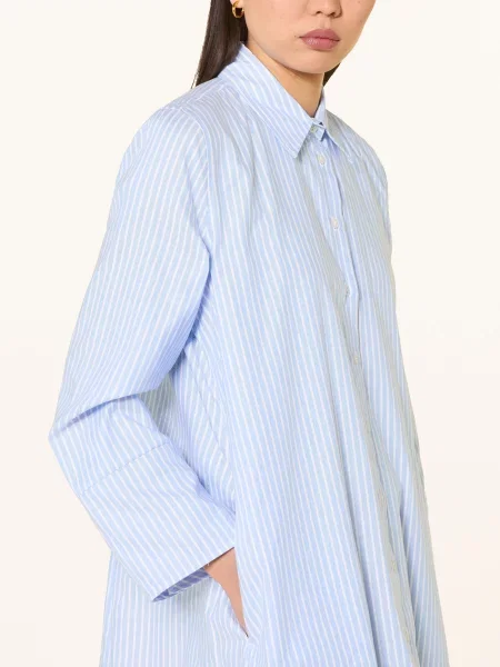 Robert Friedman Sukienka W Stylu Koszuli blau biała