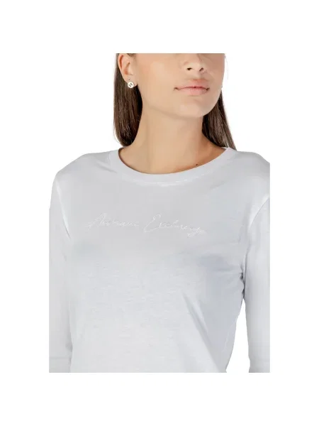 Tricou mânecă lungă Eax alb