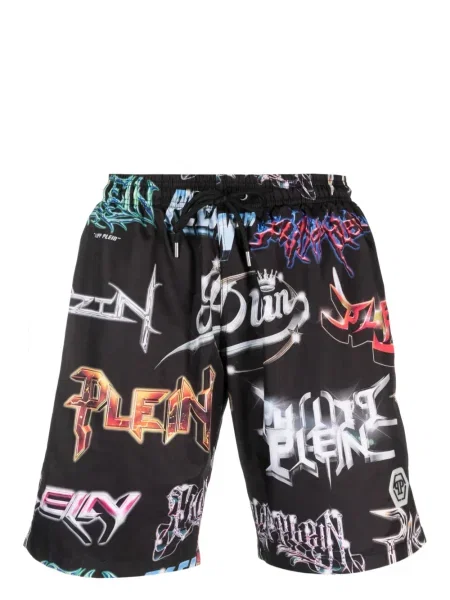 Kąpielówki Philipp Plein z nadrukiem czarne