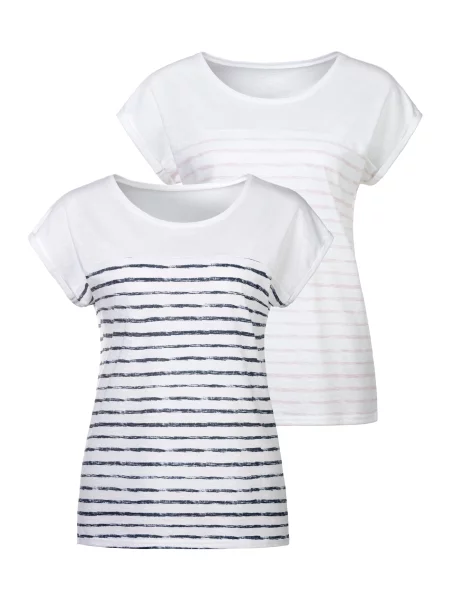 BEACH TIME Tricou / albastru închis alb