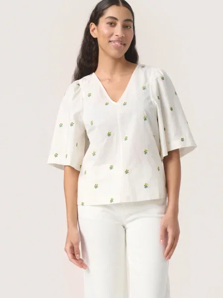 SOAKED IN LUXURY Bluză galben / verde / negru alb