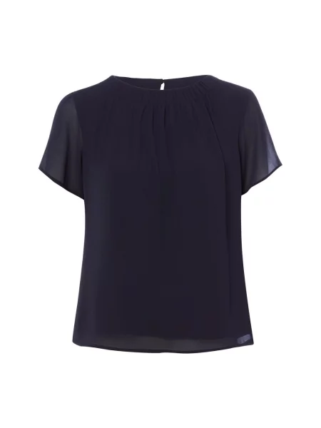 Bluzka o kroju regular fit z półprzejrzystymi rękawami S.oliver Black Label czarna
