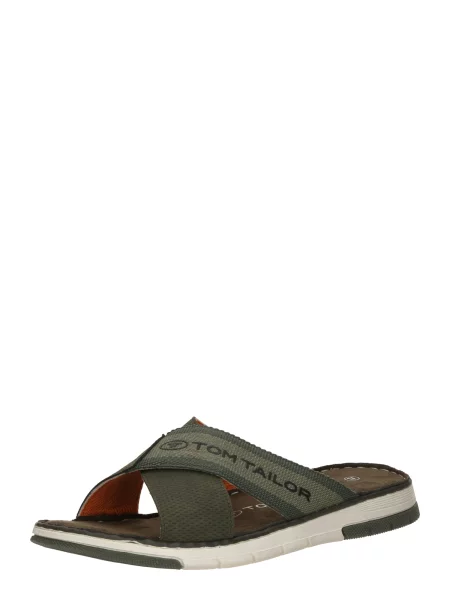 TOM TAILOR Nizki natikači oliva / temno zelena