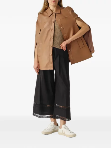 Pantaloni Twinset din dantelă negru