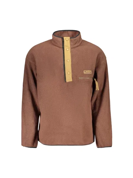 Bluza polarowa Columbia polarowa zapinana na zatrzaski brązowa